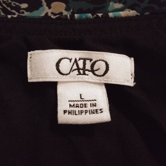 Cato Blue & Black Tribal Pattern Flowly Cottage Core Midi Skirt Fairy Sz Large - Picture 3 of 11